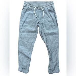 Athleta Women’s Size 0 Gray Pants 100% Linen Drawstring Casual Wear Active Light